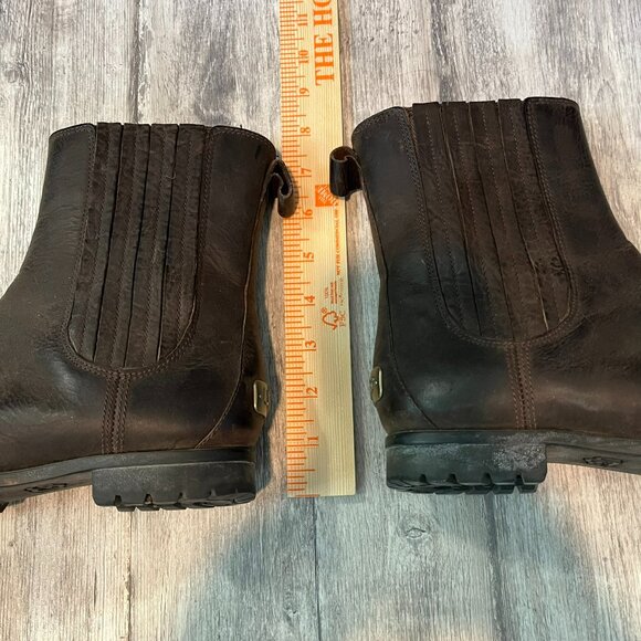 UGG Ramos Brown Ankle Boots, Water Resistant Leather + Shearling, Women's US 6.5 - Picture 11 of 11